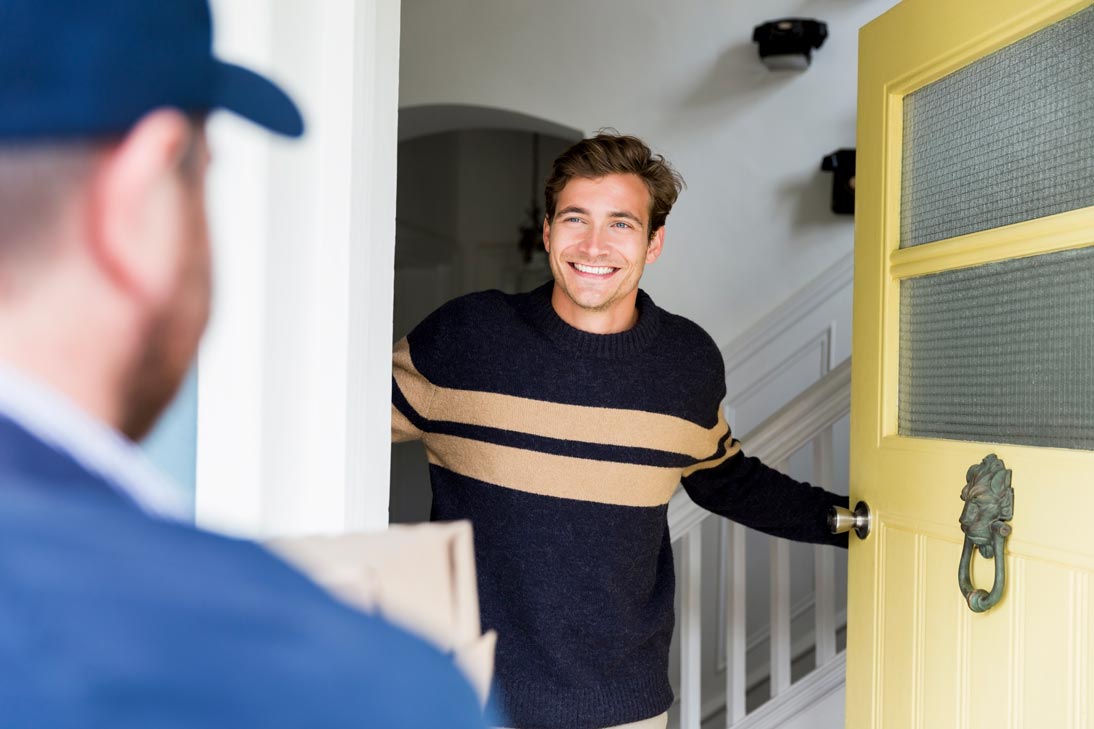 Customer Greeting Culligan Water Delivery Professional