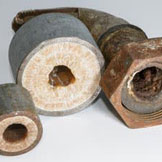 pipes clogged with sediment